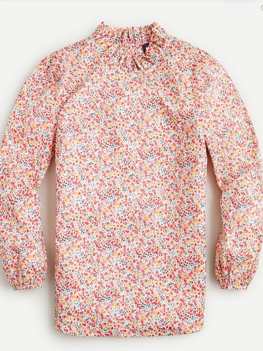 J. CREW Liberty Of London Phoebe Floral Print Ruffle Neck Blouse - S